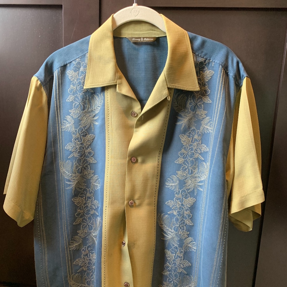 Tommy Bahama Silk/Rayon Mens Camp Shirt S